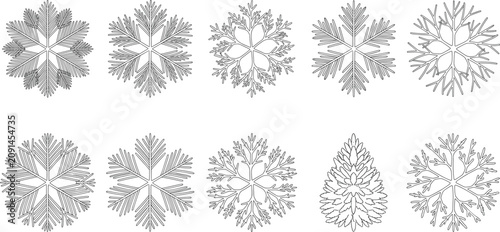 Cuadro en lienzo Set of landscape conifer tree symbols top view architecture plan icons isolated
