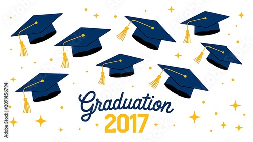 Graduation caps, graduation icons, 2017 graduation, graduation decorations, blue graduation caps