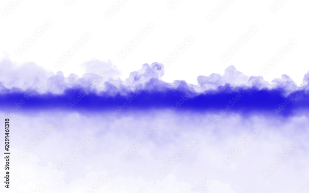 Obraz premium Blue smoke or fog on white background abstract design element for creative projects and artistic expressions fog effect transparent background