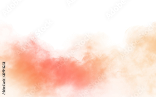 Bild auf Leinwand Vibrant red and orange smoke swirling together in abstract cloudy formation on w