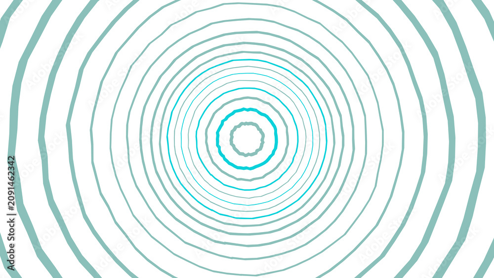 Fototapeta premium Teal and cyan concentric ring pattern with organic jagged edges isolated on transparent background
