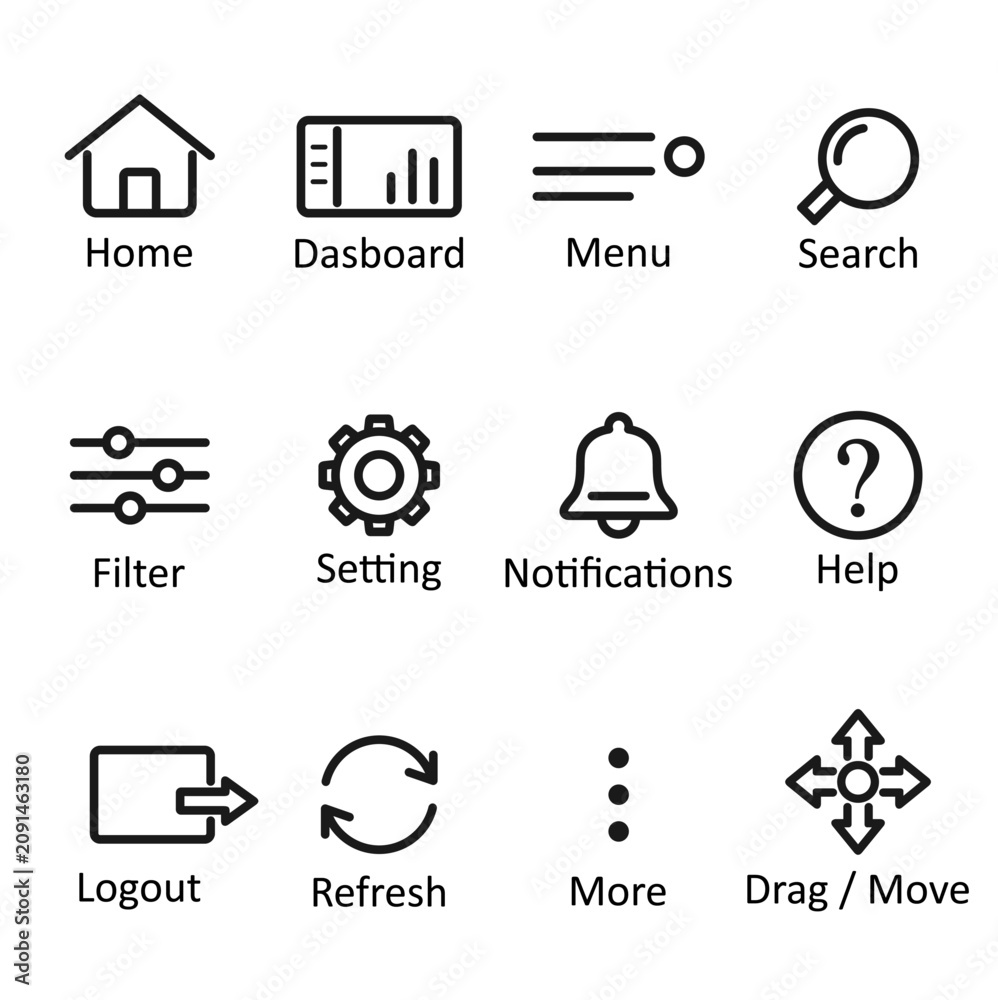Fototapeta premium Modern Web and Mobile Navigation Icons