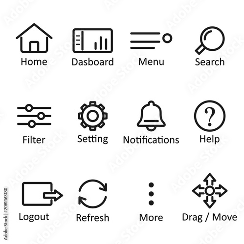 Modern Web and Mobile Navigation Icons
