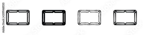 Εκτύπωση καμβά A set of four unique, hand-drawn rectangular borders, each offering a different