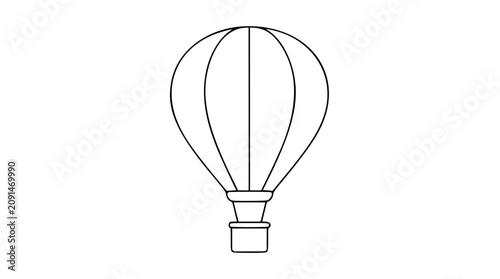 Quadro su tela Classic hot air balloon vector icon, hand drawn minimalist outline with smooth r