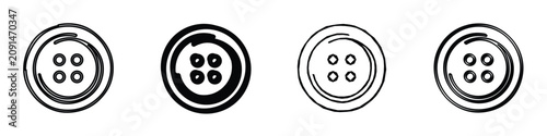 Fotografie A collection of four distinct button designs, showcasing both detailed outlines
