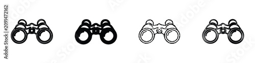Photos A collection of four distinct graphic representations of binoculars, showcasing