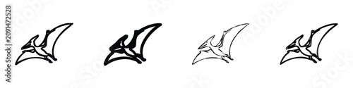 Obraz na plátne A minimalist, hand-drawn illustration of a flying reptile, capturing the essence