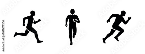 Foto Person Running and Sprinting Icons Set