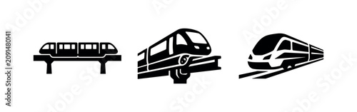 Foto Train and Monorail Vector Icon Set