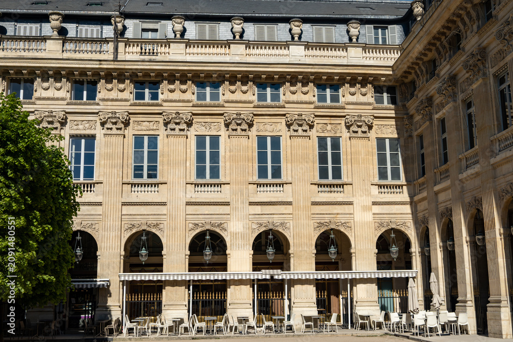 Fototapeta premium Architecture of Paris, Parisian neoclassical architecture facades, sculptural ornament and wrought-iron detailing, city's varied historical building types and styles