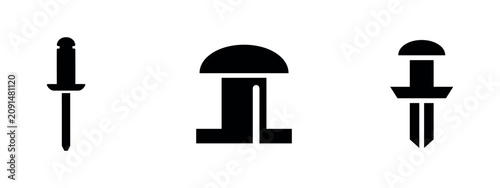 Foto Set of pointed tools and awl icons
