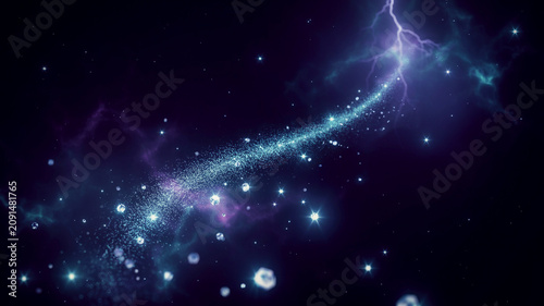Cosmic Nebula Swirling in Deep Space with Vibrant Stardust and Glowing Gas Clouds