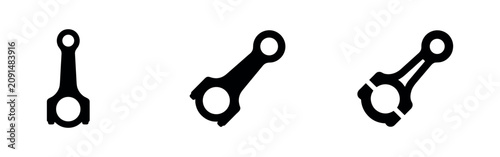 Foto Engine connecting rod icons set, depicting essential automotive and mechanical components