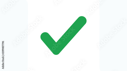 Bild auf Leinwand Green Check Mark: A simple, clear green check mark symbolizes confirmation and correctness
