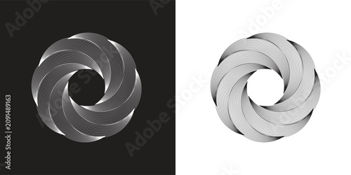 Foto Abstract background with lines in circle