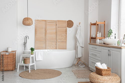 Modern bathroom interior wi...