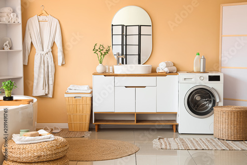 Modern bathroom interior wi...