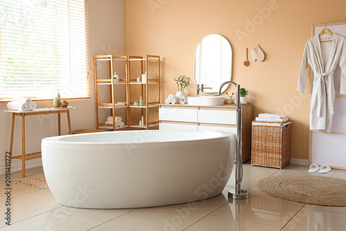 Modern bathroom interior wi...