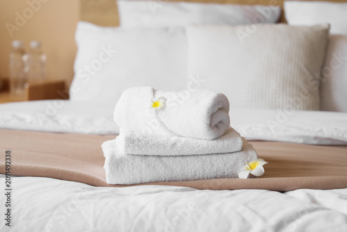 Stack of clean white towels...