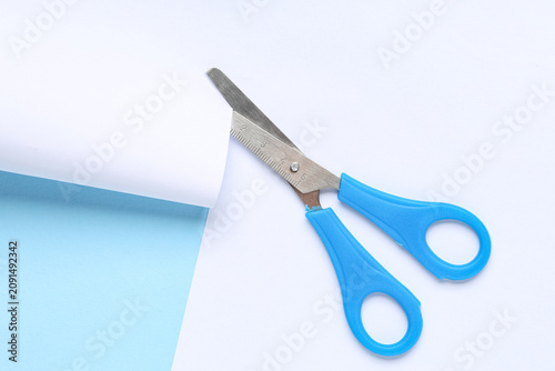 Blue handled craft scissors...