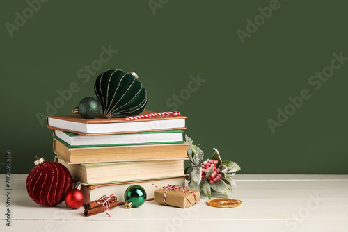 Stack of different books, g...