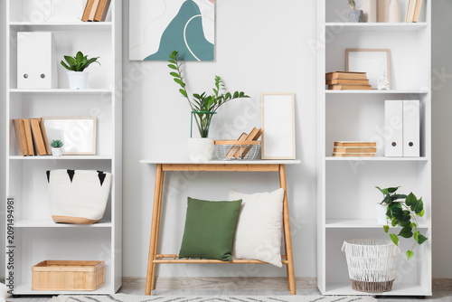 Interior of light room with...