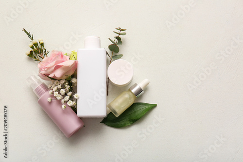 Different cosmetics and bea...