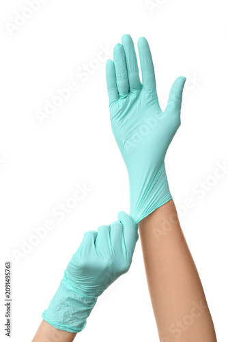 Female doctor putting medic...