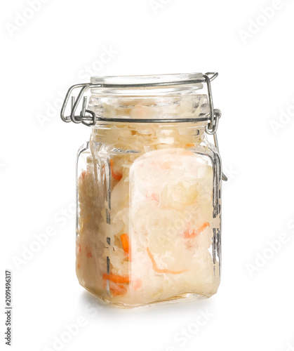 Jar with tasty fermented ca...
