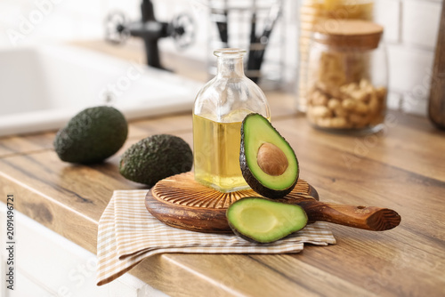 Bottle of fresh avocado oil...