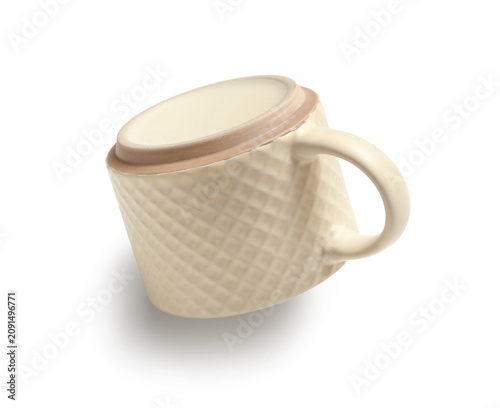 Ceramic mug on white backgr...