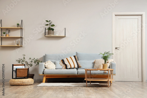 Interior of light living ro...
