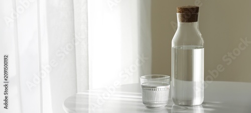 Glass water bottle with cor...