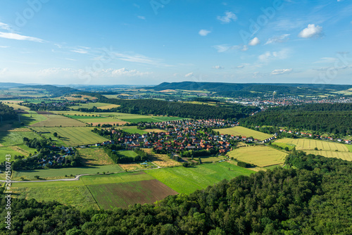 Drone view of Alfeld Leine – Gerzen, District of Hildesheim, Weserbergland in Lower Saxony, Germany