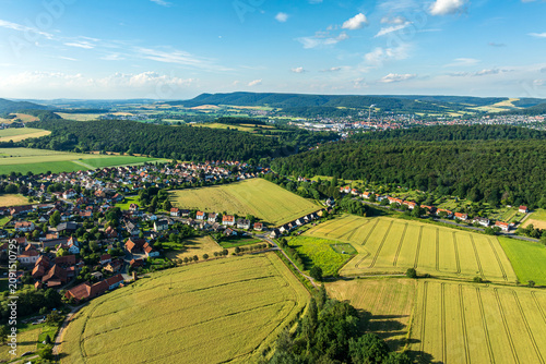 Drone view of Alfeld Leine – Gerzen, District of Hildesheim, Weserbergland in Lower Saxony, Germany