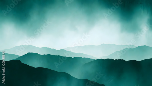 Blue azure turquoise abstract watercolor background for textures backgrounds and web banners design. Abstract background blue colors. Watercolor painting with turquoise sea waves pattern gradient