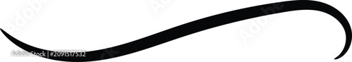 Elegant simple underline wave black swirl and flourish icon decorative vector design element for minimal wedding invitations