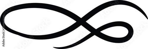 Φωτογραφία Horizontal elongated ribbon black swirl and flourish icon decorative vector desi
