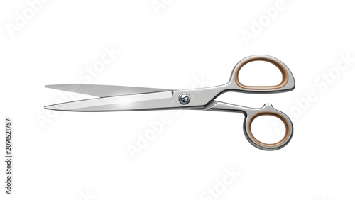 Pair of scissors with wooden handles and metal handle on black background.