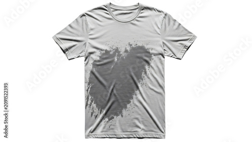 White shirt with splash of paint front and back shirt with.