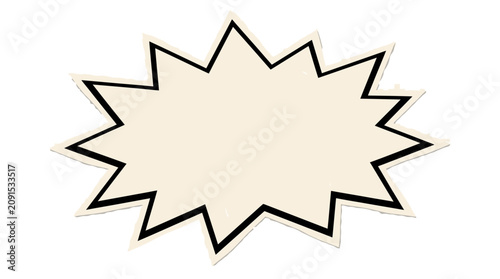 Photos Retro comic speech bubble with jagged edges, vintage pop art explosion frame, bl
