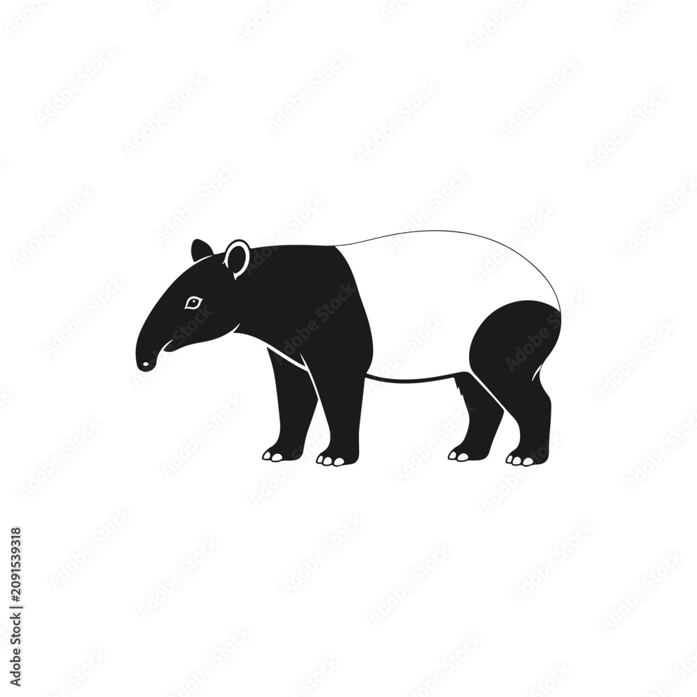 Naklejka premium Malayan Tapir Vector