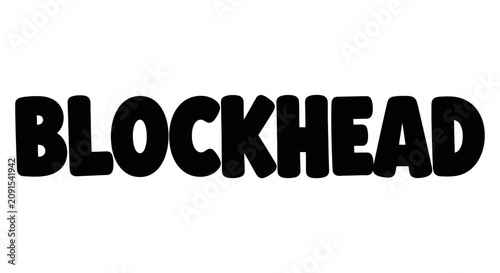 фотографія Bold Blockhead Text Illustration for Creative Design.