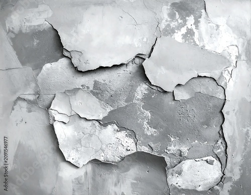 Wall with Peeling Paint and Cracked Texture