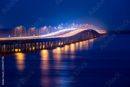 Bild auf Leinwand The Escambia Bay Bridge in Pensacola Florida at night.