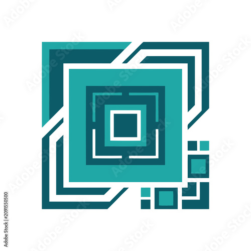 Tech Accent Flat Vector Icon