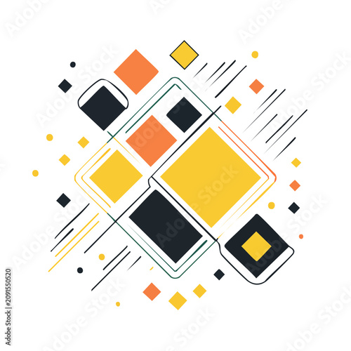 Abstract geometric shapes in flat design style