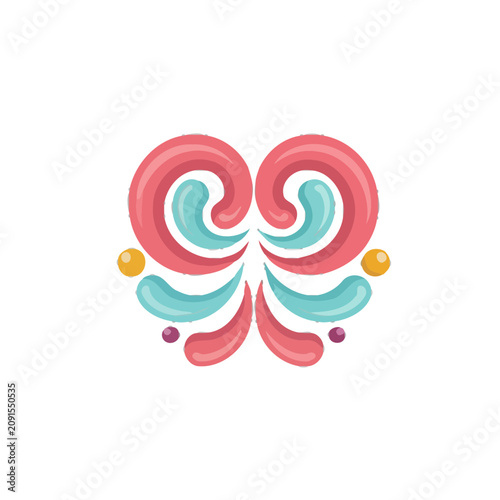 Abstract Swirls and Dots Design