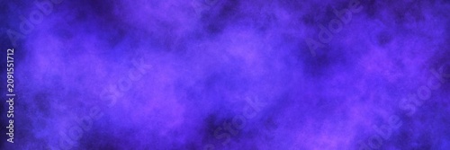 Deep violet and black smoky fog on a dark canvas. Wide panoramic grunge banner for cosmic mystery, gothic fantasy, and night art.
